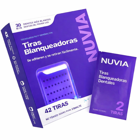 Nuvia® | Tiras Blanqueadoras Dentales Moradas